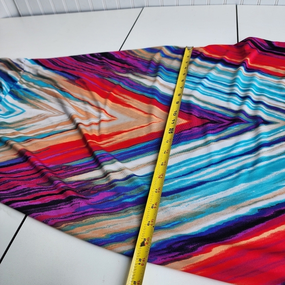 Alloy Apparel Maxi Long Dress Red Blue Sleeveless Geometric Stretch Strap Sz M - Picture 10 of 13